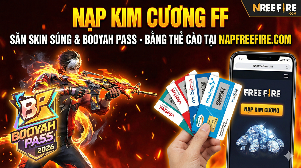 🔥 Cách Nạp Kim Cương Free Fire Bằng Thẻ Cào: Săn Skin Súng Nâng Cấp & Booyah Pass Mới Nhất 2026