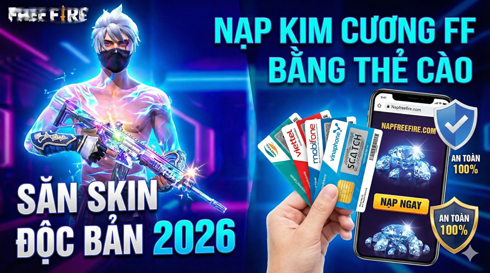 🎆 Nạp Kim Cương FF Săn Skin "Độc Bản" 2026: Hướng Dẫn Nạp Thẻ Cào An Toàn Tại Napfreefire.com